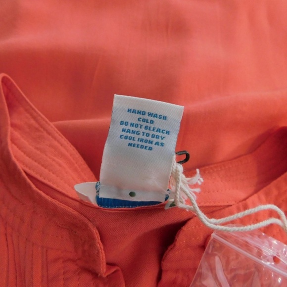 NWT!! SUNDANCE Mystic Falls Pleated Top Blouse Coral Pink Pleated Popover Boho L - Picture 11 of 12